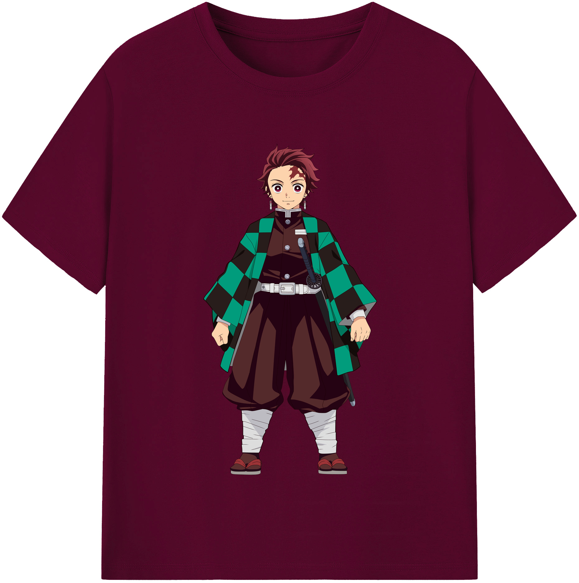 （画像用） 鬼滅の刃 竈門 炭治郎／かまど たんじろう Kamado Tanjirou レディースカジュアルプリントTシャツ（綿100％）